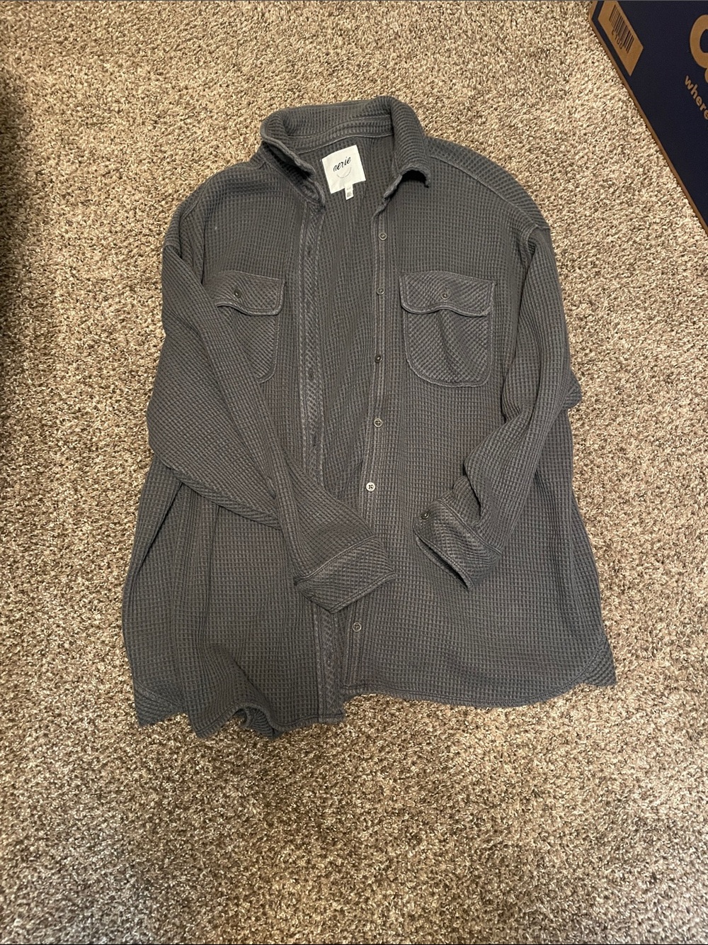 Aerie waffle button up